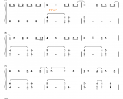 PPAP抒情版钢琴简谱-数字双手-KBShinya