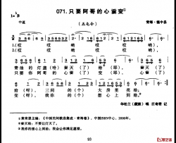 只要阿哥的心嫑变简谱-