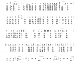 光荣的盐中 前进的盐中简谱-江苏省盐城中学校歌