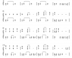 晨星钢琴简谱-数字双手-林海