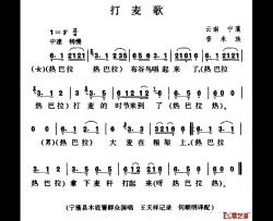 打麦歌简谱-普米族民歌