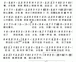 记住乡愁央视纪录片《记住乡愁》片尾曲简谱-徐千雅演唱-缪新华/何沐阳词曲