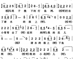 我的花儿米泉回族民歌简谱