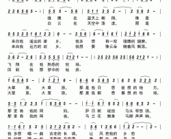 大草原简谱-军哥演唱-白传英/范援朝词曲