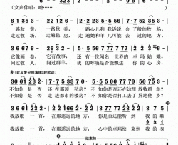 寻找我心中的卓玛姑娘简谱-尼玛扎西演唱-杨启林/张文词曲
