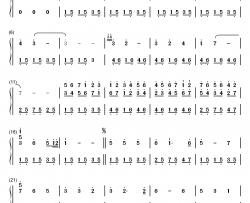 秋蝉钢琴简谱-数字双手-李子恒