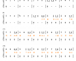 蓝色降落伞钢琴简谱-数字双手-周深