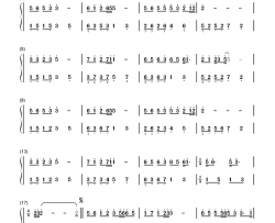 兄弟干杯钢琴简谱-数字双手-庞龙