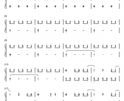 Turning钢琴简谱-数字双手-班得瑞