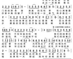 故事已成往事简谱-张怡诺演唱-李青/李青词曲