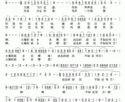 大雁的故乡在哪里简谱-苏亚演唱-阿汝汗/阿汝汗词曲