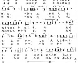 我的家乡在泉州简谱-胡宏伟词/史志有曲