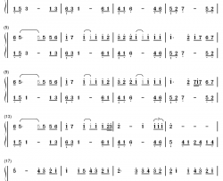 六月的雨钢琴简谱 - 数字双手 - 胡歌