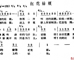 红花姑娘简谱-哈萨克民歌