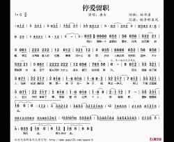 停爱留职简谱(歌词)-唐古演唱-桃李醉春风记谱