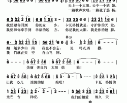 太阳姑娘简谱-索朗扎西演唱