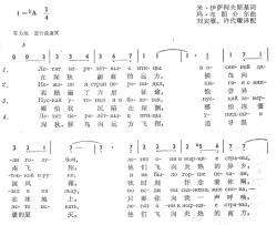 侯鸟飞翔летят перелетные птицы简谱-中俄简谱中俄字幕红旗歌舞团演唱-