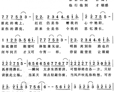 千千阙歌简谱-粤语陈慧娴