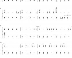 心墙钢琴简谱-数字双手-郭静