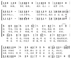 追梦少年刘志毅词冯世全曲、合唱简谱