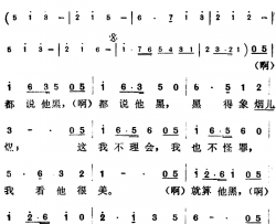 都说他黑简谱-张藜词/曹俊山曲
