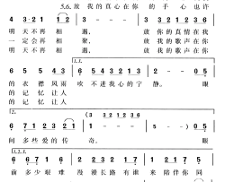 放我的真心在你的手心简谱-叶欢演唱