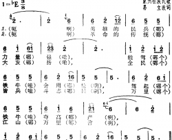 英雄民兵力量强简谱-易立改词词/象州壮族民歌曲