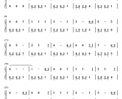 棋子钢琴简谱-数字双手-王菲