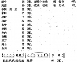 珍珠倒卷帘简谱-二）（米泉回族民歌