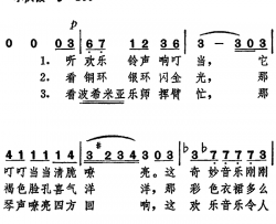 波西米亚之歌“听欢乐铃声响叮当”选自歌剧《卡门》简谱
