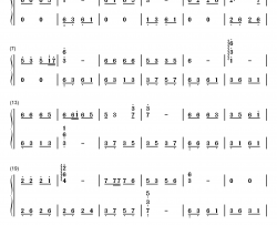 歌在飞钢琴简谱-数字双手-苏勒亚其其格