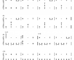 拥抱粉雪钢琴简谱-数字双手-饭冢雅弓