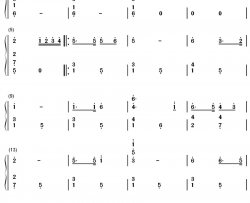 红星闪闪放光彩钢琴简谱-数字双手-傅庚辰