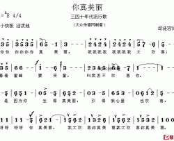 你真美丽简谱-司徒容 词曲