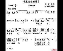 我家宝宝睡着了简谱-安徽巢湖民歌