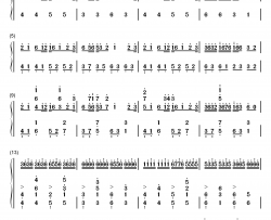 跳动的弦钢琴简谱-数字双手-神奇的猪