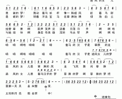 草原的梦介平简谱-介平演唱-李如意/李红俊词曲