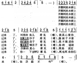 开都河的木桥上过来了简谱-焉耆回族民歌