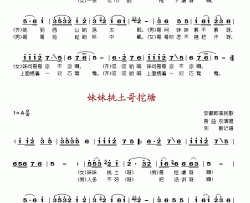 妹妹挑土哥挖塘简谱-朱逢博马流柱演唱