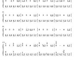 雲雀钢琴简谱-数字双手-ASCA