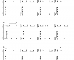 小河淌水钢琴简谱-数字双手-龚琳娜