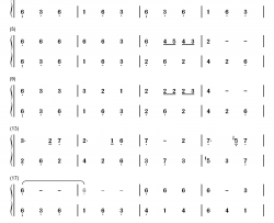 月牙船钢琴简谱-数字双手-小金