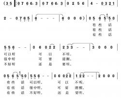 有些话简谱-李如会词/沈尊光石铁民曲