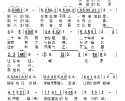 颂歌献给年轻的城简谱-刘景章词/黄喜臣曲