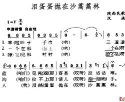 泪蛋蛋抛在沙蒿蒿林简谱-陕西民歌