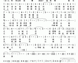 山城之恋简谱-泽旺多吉演唱-尹相涛/谢苗词曲