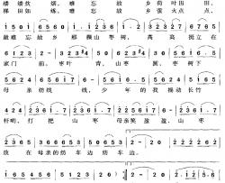 故乡的山枣树简谱-胡正学词/黄雄飞曲