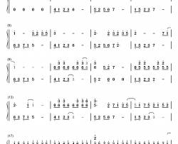 时光流逝钢琴简谱-数字双手-石进