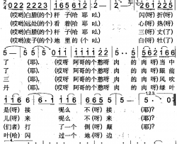 阿哥的个憨肉肉简谱-吉木萨尔回族民歌马光仁-