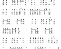 妈妈的白发彭文祥词西海水曲妈妈的白发彭文祥词 西海水曲简谱